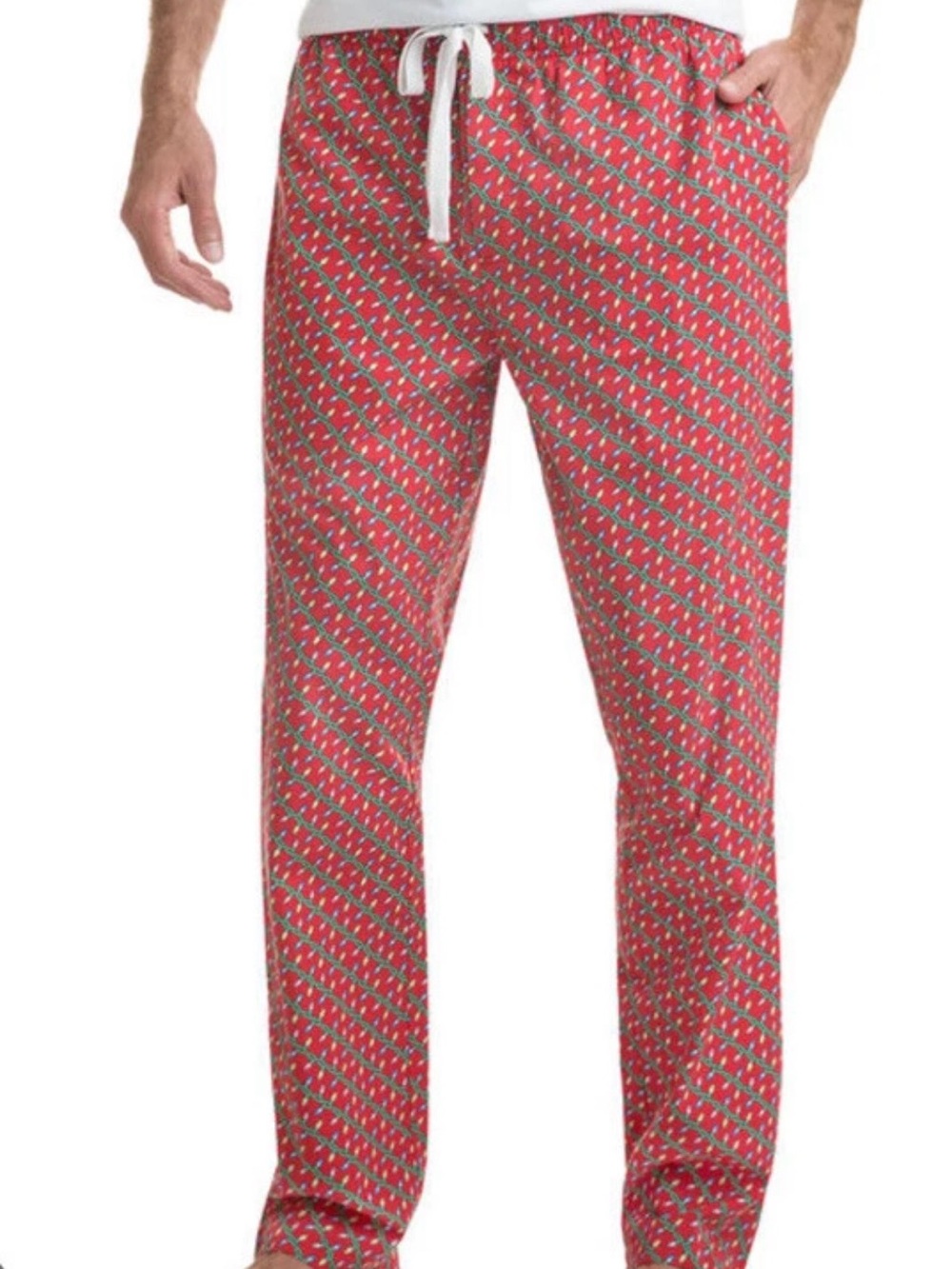 Vineyard Vines Men Holiday
Lights Print Lounge Sleep Pants In Red Size M